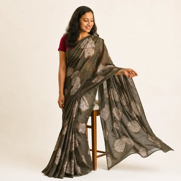 Teak Blossom Matka Silk Saree