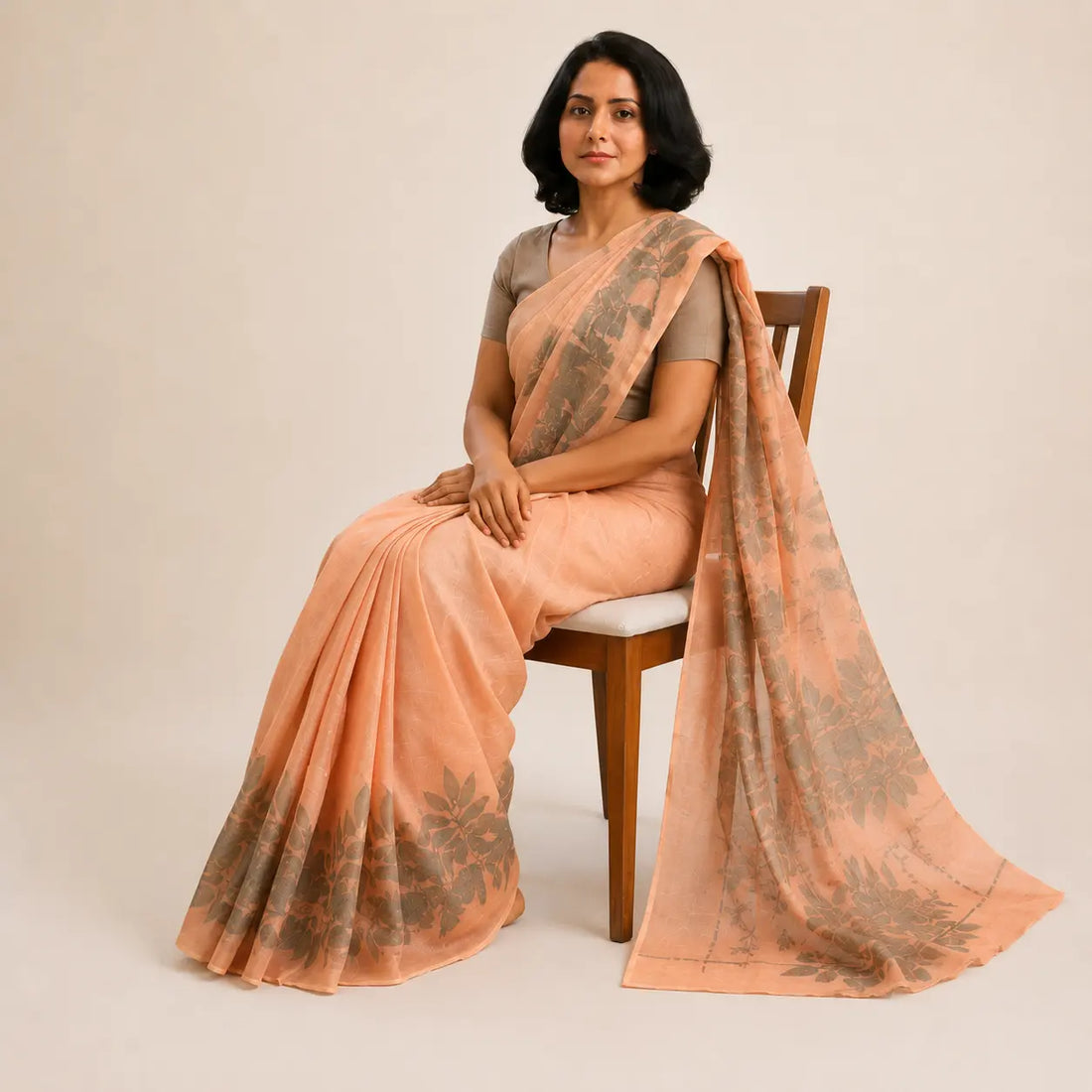 Manjishta Leaf Matka Silk Saree