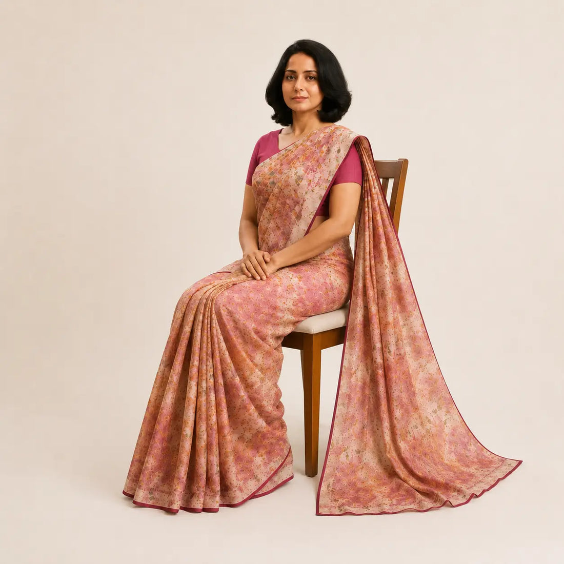 Floral Whisper Matka Silk Saree