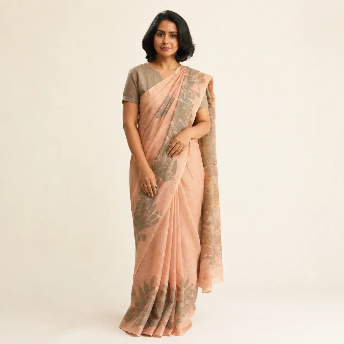 Manjishta Leaf Matka Silk Saree