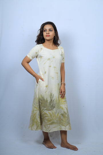 A-Line Dress - Silver Oak & Rangoon Flower Edition