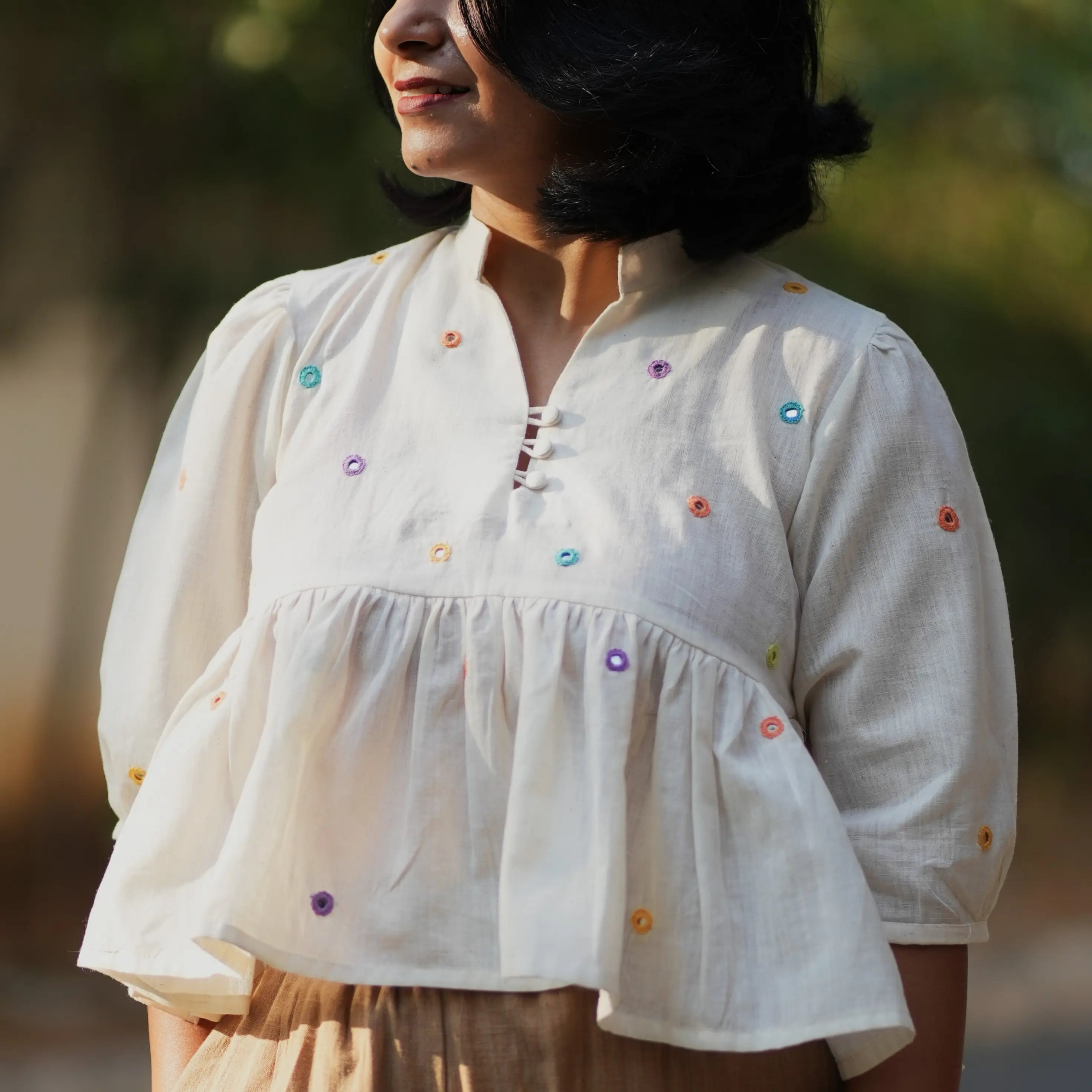LAMBADI SHISHA PEPLUM TOP