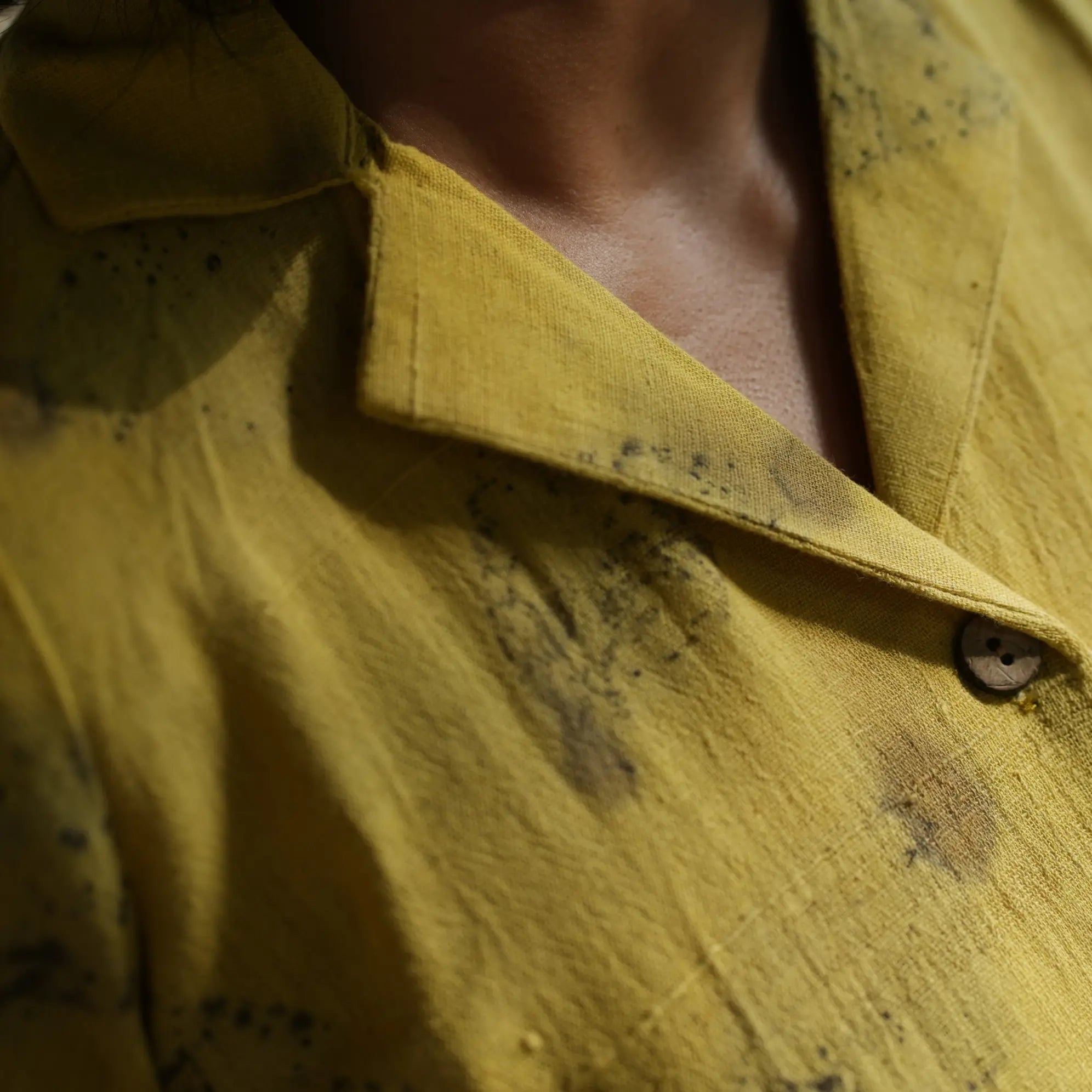 RAIN FED COTTON ECO-PRINTED BUTTON UP DRESS