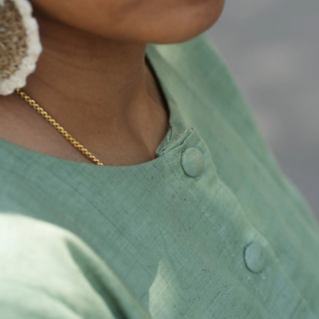 PONDURU COTTON GREEN DAY DRESS