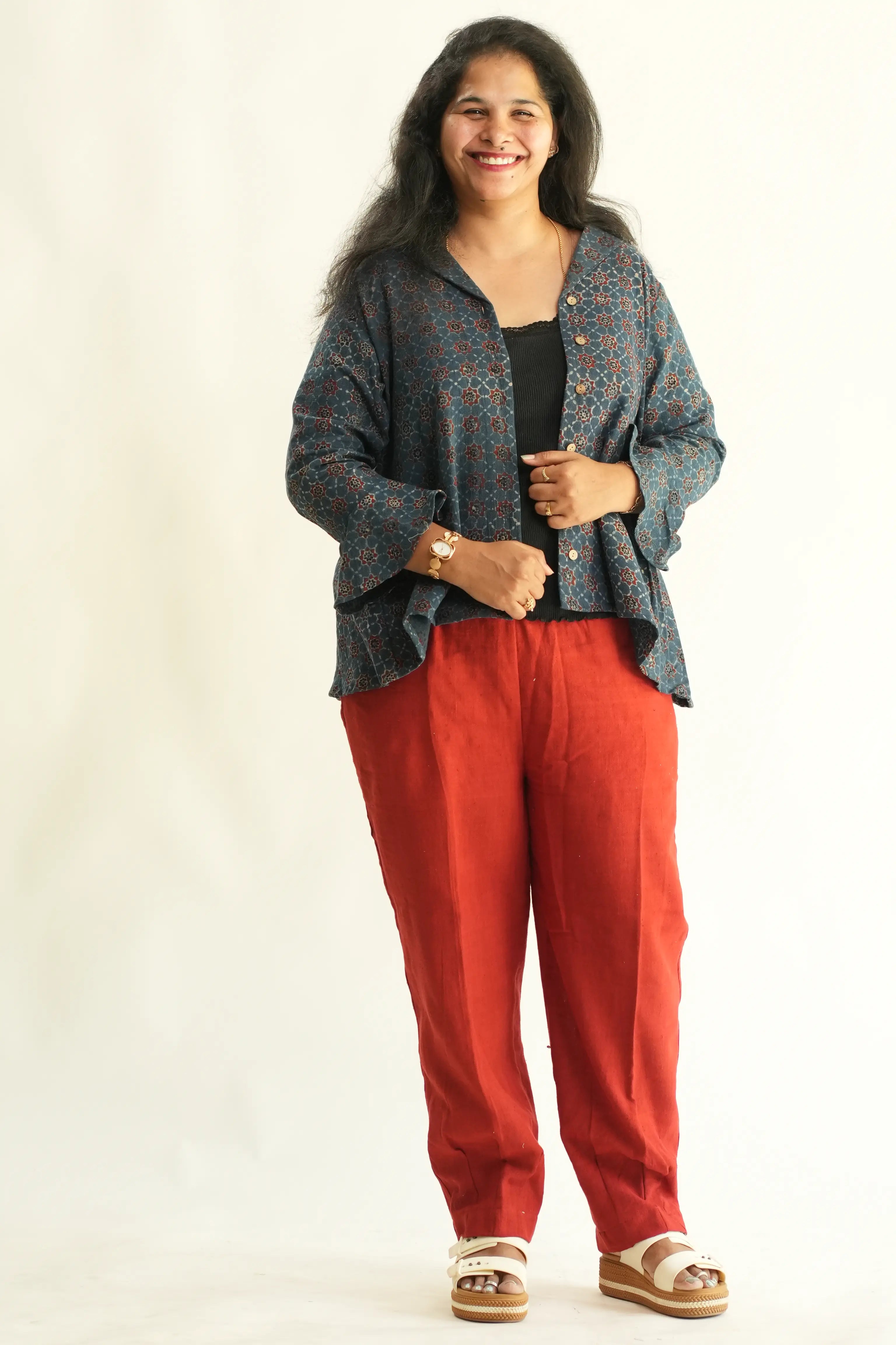 BLUE AJRAK TOP