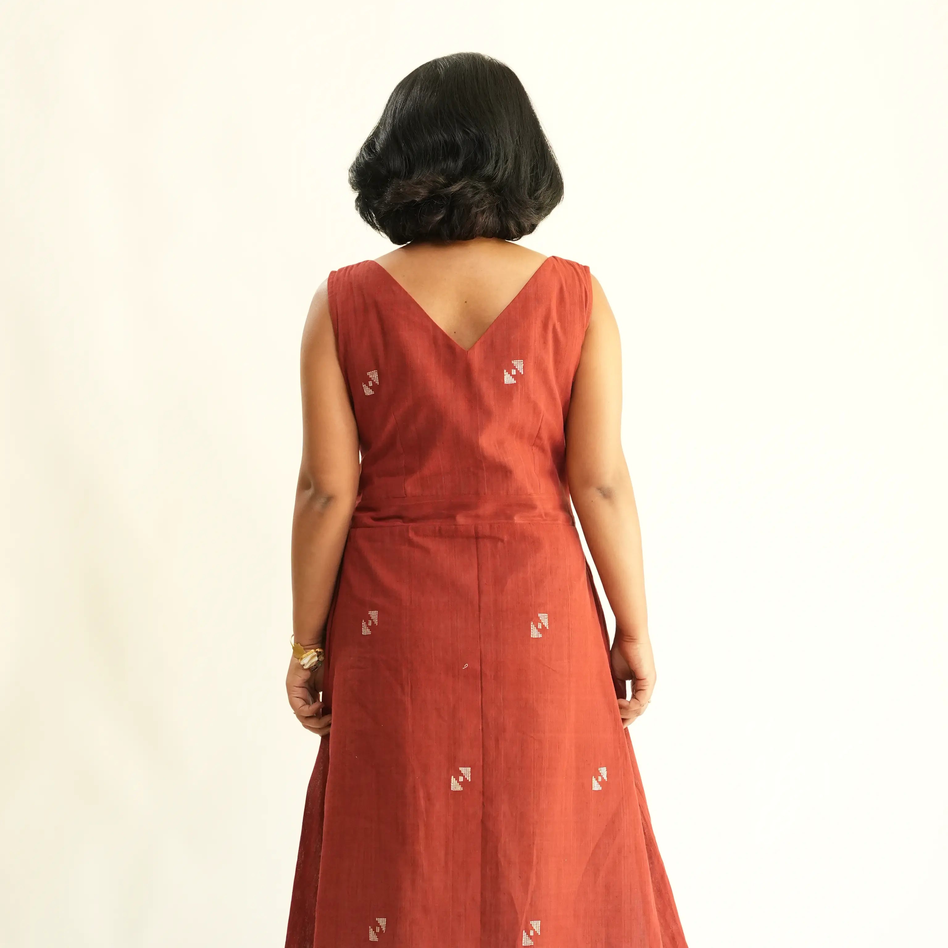 PONDURU COTTON RED DAY DRESS