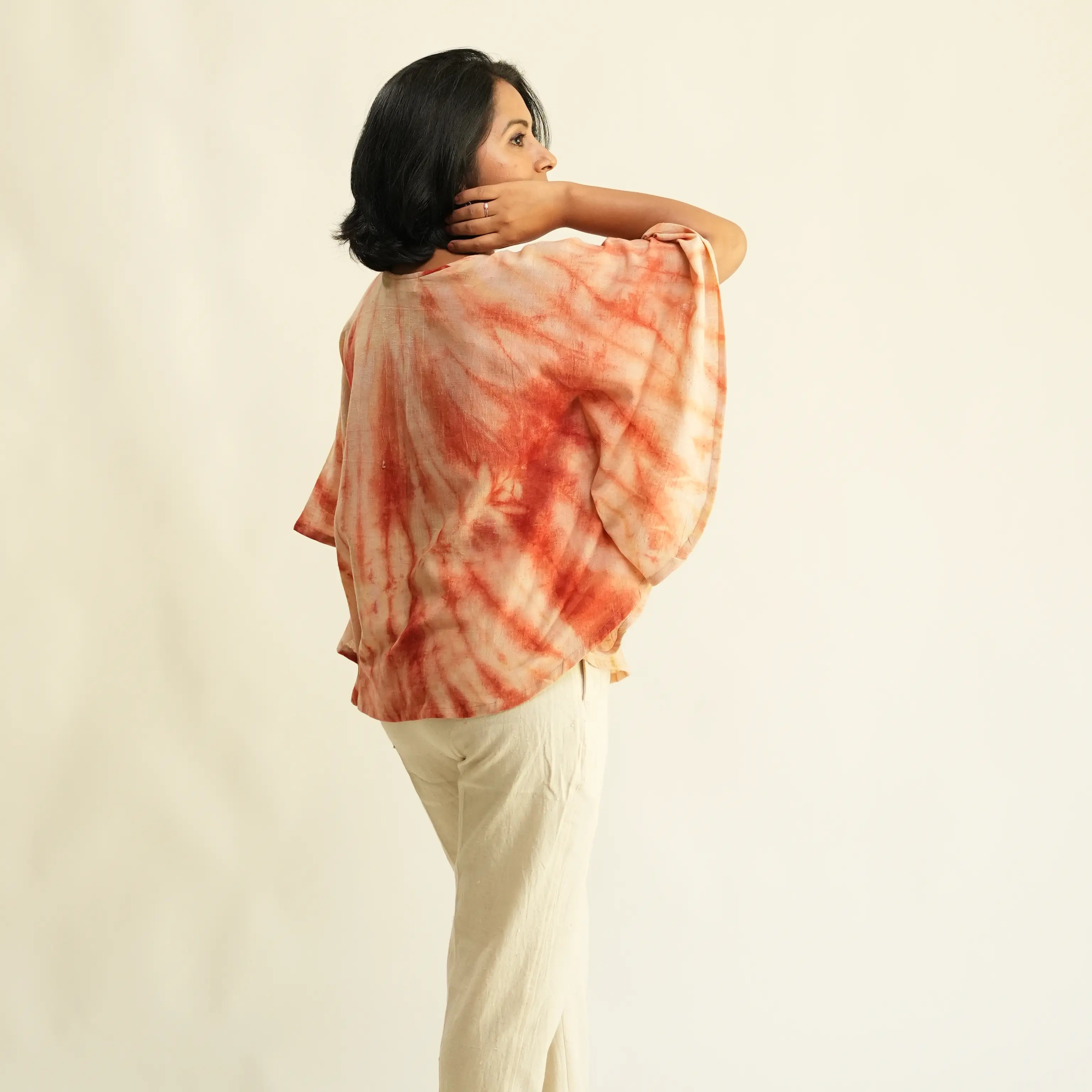 SHIBORI NATURAL DYED CIRCLE TOP