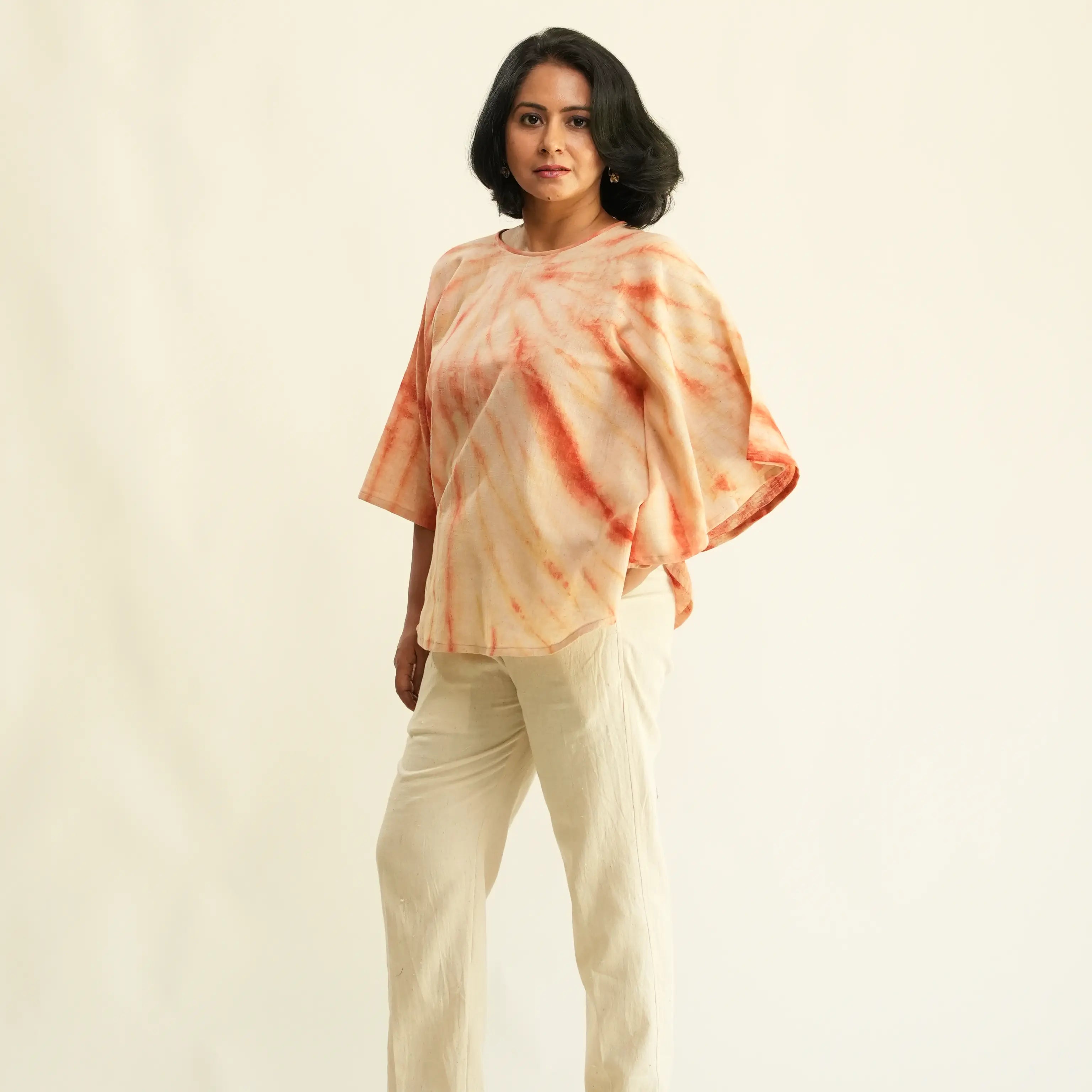 SHIBORI NATURAL DYED CIRCLE TOP