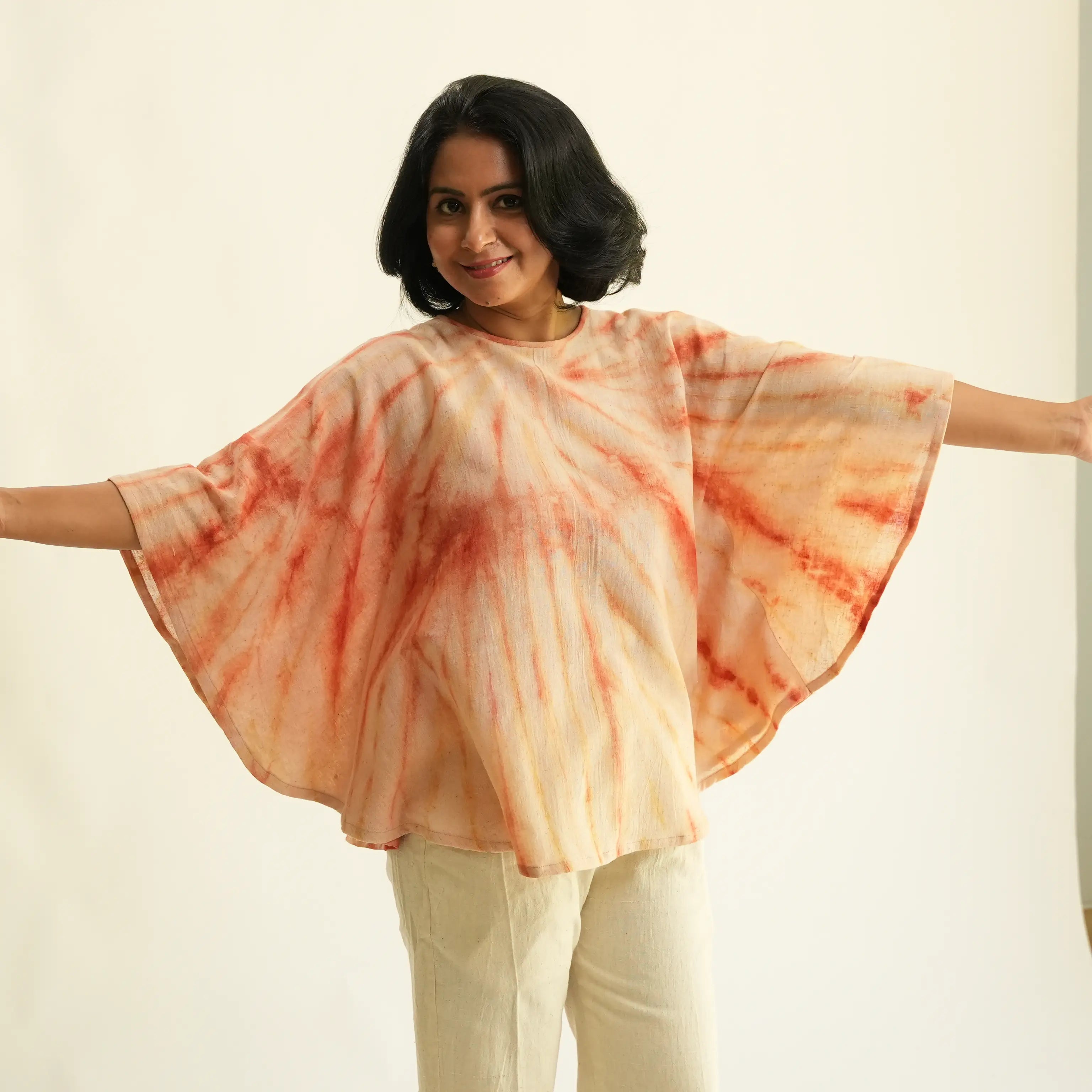SHIBORI NATURAL DYED CIRCLE TOP