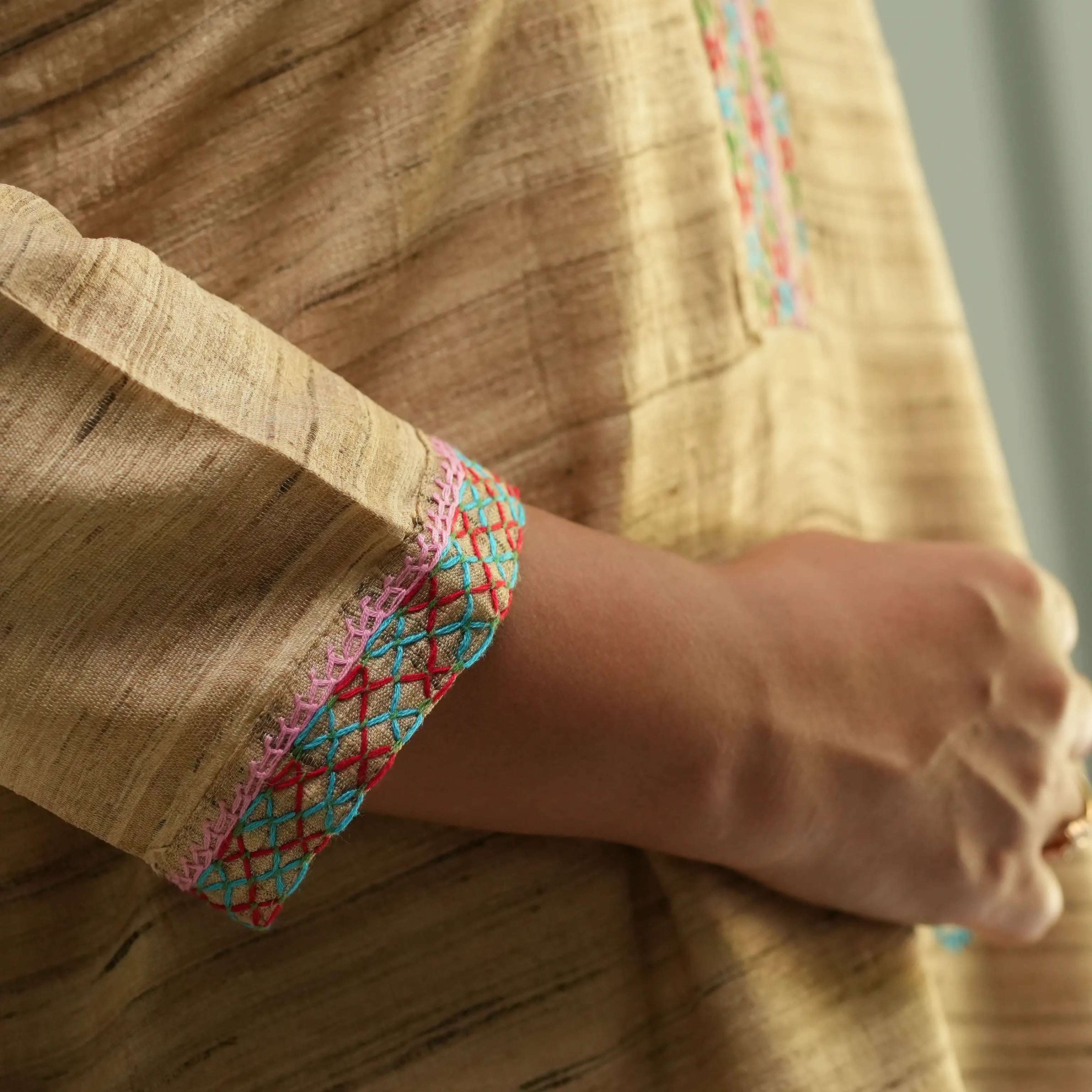 GEETHA SILK KURTA WITH LAMBADI WORK