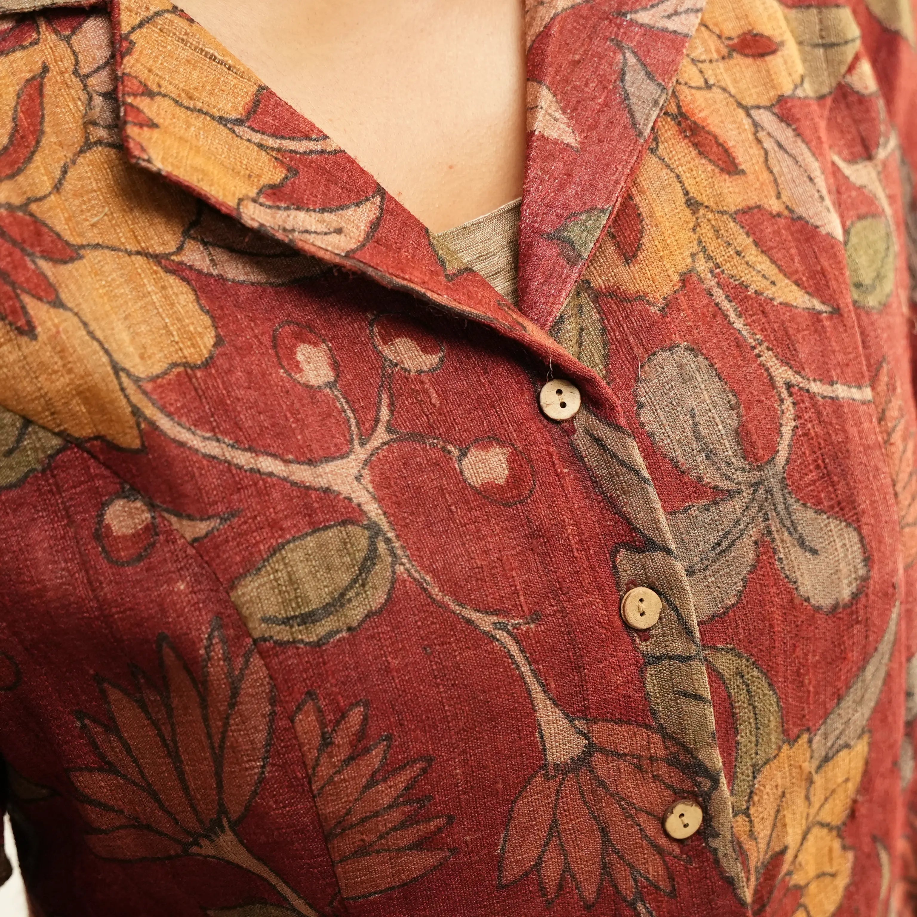 KALAMKARI GEECHA SILK OVERCOAT