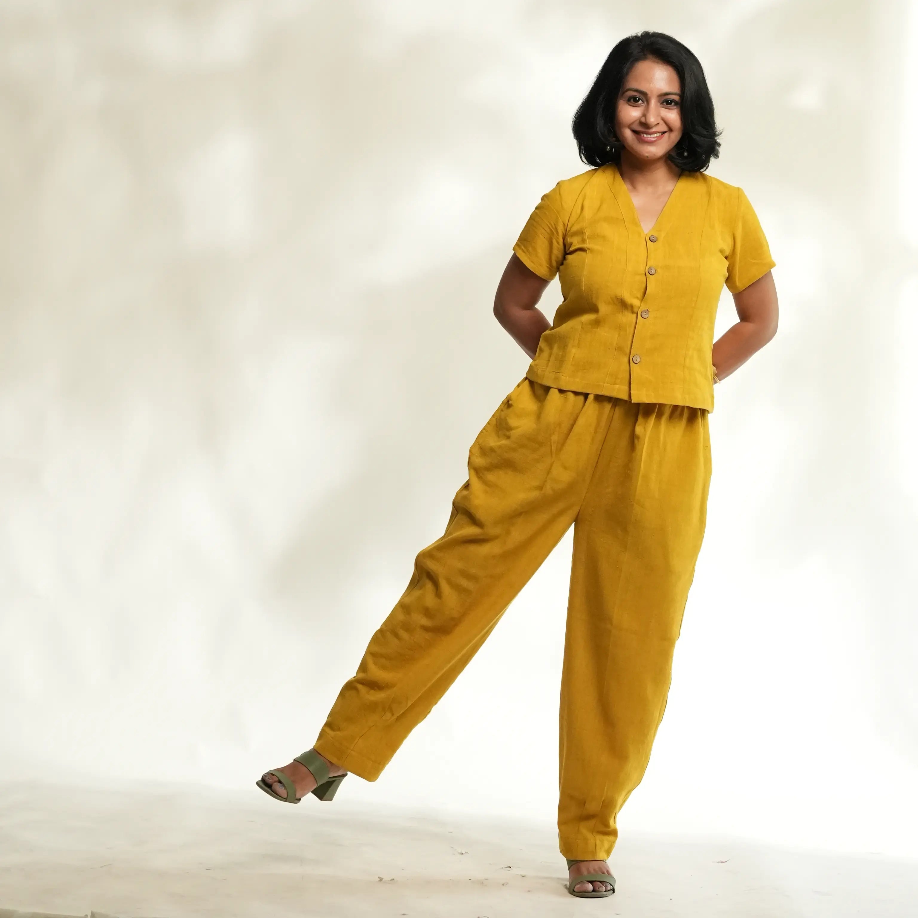 YELLOW INDIGENOUS COTTON PANT